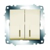 Выключатель 2-кл. 1мод. СП Cosmo 10А IP20 с подсветкой механизм крем. ABB 619-010300-203
