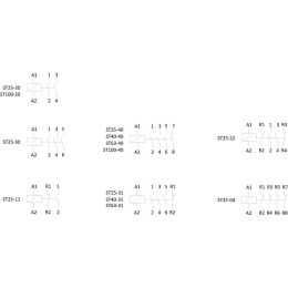 Контактор модульный ST100-40 4НО 9Вт 6мод. монтаж на DIN-рейку F&F EA13.001.017