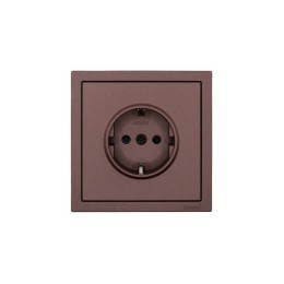 Розетка 1-мест. с защитн.шторк. ПБТ СП ZIMA IP20 10А безвинт. зажим шоколад LEZARD 704-7388-124BQC