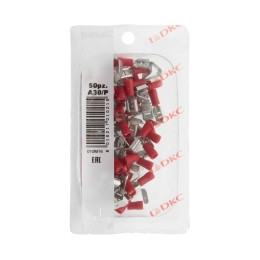 Наконечник плоский смеш. 0.25-1.5кв.мм отв. d6.3х0.8мм кр. (уп.50шт) DKC 2A30P