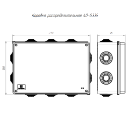 Коробка распределительная ОП безгалогенная (HF) атмосферостойкая 260х175х90 Промрукав 40-0335