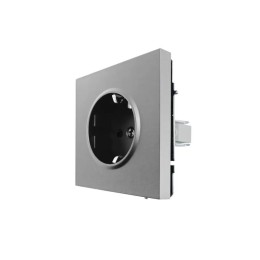 Розетка 1-мест. с защитн.шторк. СП ZIMA IP20 16А ПБТ безвинт. зажим сер. матов. LEZARD 704-7488-124B