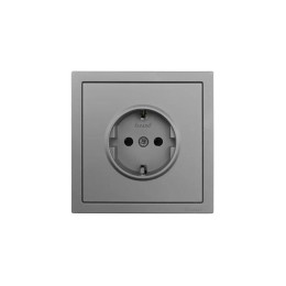 Розетка 1-мест. с защитн.шторк. СП ZIMA IP20 16А ПБТ безвинт. зажим сер. матов. LEZARD 704-7488-124B