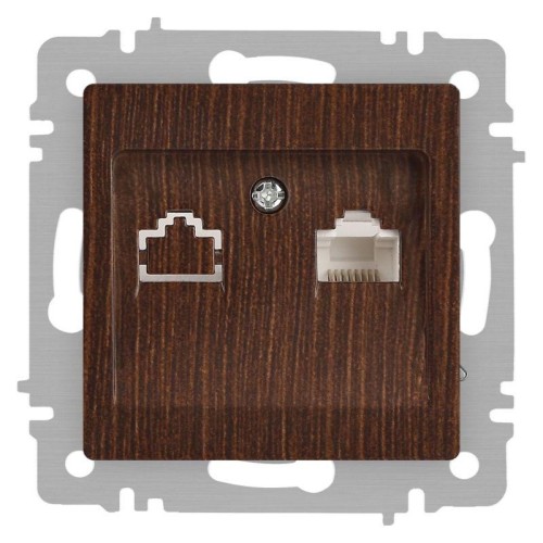 Розетка компьютерная 1-м СП Accent 6-303-10 RJ45 IP20 венге Intro Б0063643