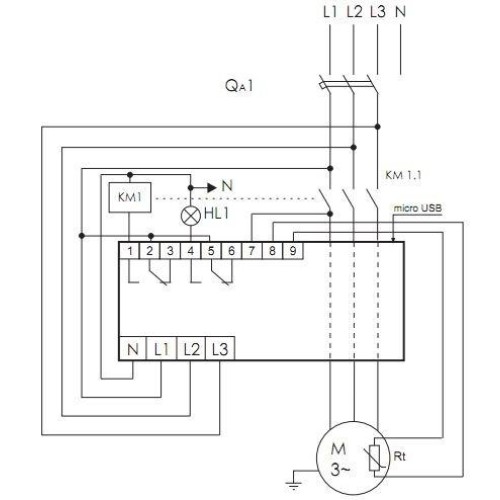 Реле защиты двигателя многофункциональное AZD-M-02 защита трехфазн. двигат. до 2.2кВт; и для работы