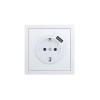 Розетка 1-мест. с/з+USB разъем ZIMA IP20 бел. LEZARD 704-0288-181