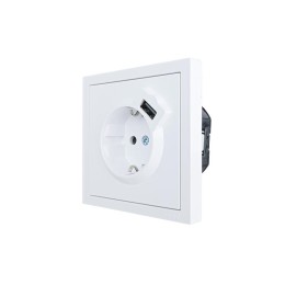 Розетка 1-мест. с/з+USB разъем ZIMA IP20 бел. LEZARD 704-0288-181