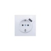 Розетка 1-мест. с/з+USB разъем ZIMA IP20 бел. LEZARD 704-0288-181