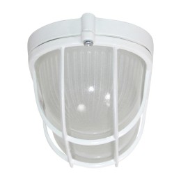 Светильник "Банник" 1402 НПП 03-60-022 1х60Вт E27 IP65 овал малый корпус с решеткой бел. Элетех 1005