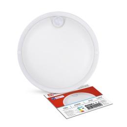 Светильник светодиодный СПП ИД-1065-КРУГ 10Вт 6500К IP65 900лм 140мм герметичный с инфракрасным датч