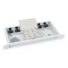 Кросс бокс оптический FO-19-24SC 19дюйм на 24 SC LC duplex со сплайс-кассетой и КДЗС без пигтейлов и
