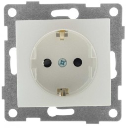 Механизм розетки 1-местн. с/з с з/ш СП Bravo 16А IP20 250В жемчуж. GUSI С10Р4-028