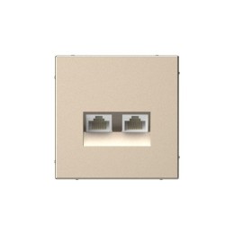 Розетка компьютерная 2-м ArtGallery RJ45 + RJ45 кат.5E механизм шампань SE GAL000585