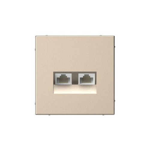Розетка компьютерная 2-м ArtGallery RJ45 + RJ45 кат.5E механизм шампань SE GAL000585
