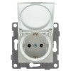 Механизм розетки 1-местн. с/з с з/ш и крышкой СП Ugra 16А IP20 250В жемчуж. GUSI С11Р91-028