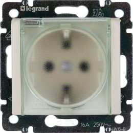 Розетка 1-м СП Valena 16А IP44 2P+E защ. шторки с крышкой немецк. стандарт механизм сл. кость Leg 77