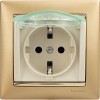 Розетка 1-м СП Valena 16А IP44 2P+E защ. шторки с крышкой немецк. стандарт механизм сл. кость Leg 77