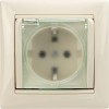 Розетка 1-м СП Valena 16А IP44 2P+E защ. шторки с крышкой немецк. стандарт механизм сл. кость Leg 77