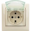 Розетка 1-м СП Valena 16А IP44 2P+E защ. шторки с крышкой немецк. стандарт механизм сл. кость Leg 77