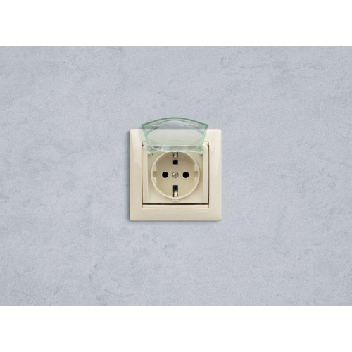 Розетка 1-м СП Valena 16А IP44 2P+E защ. шторки с крышкой немецк. стандарт механизм сл. кость Leg 77