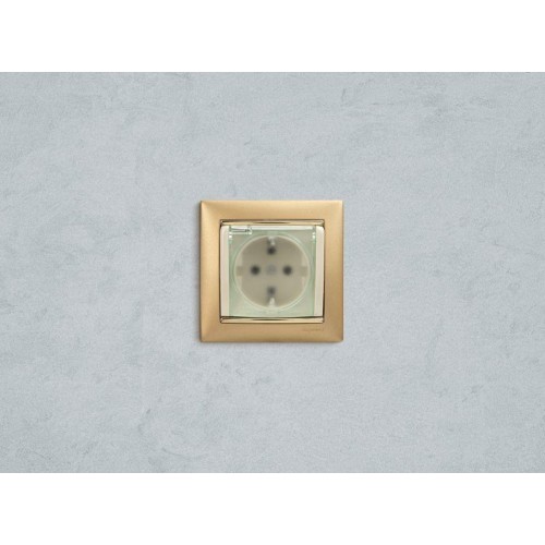 Розетка 1-м СП Valena 16А IP44 2P+E защ. шторки с крышкой немецк. стандарт механизм сл. кость Leg 77