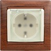 Розетка 1-м СП Valena 16А IP44 2P+E защ. шторки с крышкой немецк. стандарт механизм сл. кость Leg 77