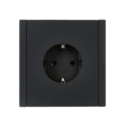 Розетка СП FORTE&PIANO FP116 16А с заземл. без защ. шторок винт. крепл. черн. IEK FP-R11-16-K02