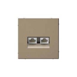 Розетка компьютерная 2-м ArtGallery RJ45 + RJ45 кат.5E механизм мокко SE GAL000685