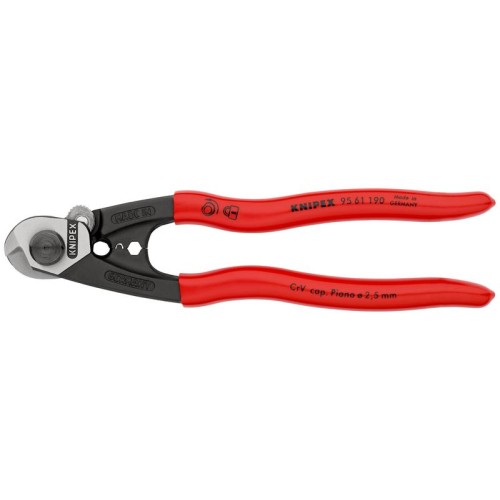 Тросорез компактный L-190мм зоны для обжимки концевых гильз Knipex KN-9561190