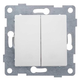 Переключатель проходной 2-кл. СП Ugra 10А IP20 250В для двух цепей механизм жемчуж. GUSI С11В8-028
