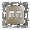 ЭРА 12-3109-04 Шампань Розетка комбинированная RJ45+RJ11, IP20, 12