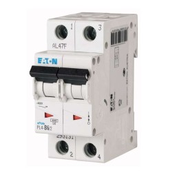 Выключатель автоматический модульный 2п C 16А 4.5кА PL4-C16/2 EATON 293142