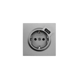 Розетка 1-мест. с/з+USB разъем СП ZIMA IP20 сер. матов. LEZARD 704-7488-181