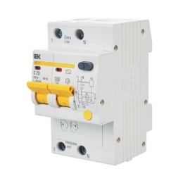 Выключатель автоматический дифференциального тока 2п C 20А 30мА тип AC 4.5кА АД-12 KARAT IEK MAD10-2