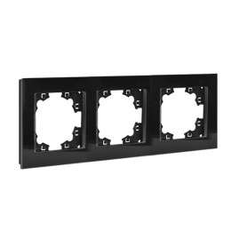 Рамка 3-м Афина стеклянная графит UNIVersal 2256