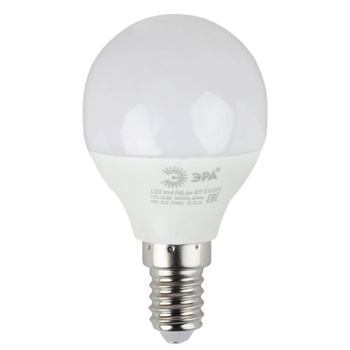 ЭРА ECO LED P45-6W-840-E14 (диод, шар, 6Вт, нейтр, E14)