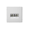 Розетка компьютерная 2-м ArtGallery RJ45 + RJ45 кат.5E механизм сталь SE GAL000985