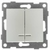 Выключатель 2-кл. СП Bravo 10А IP20 250В с индикацией механизм жемчуж. GUSI С10В28-028