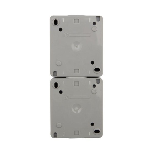 Блок ОП 2 розетки вертик. INDUSTRIAL с заземл. IP54 сер. Kranz KR-78-0615