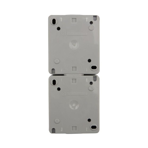 Блок ОП 2 розетки вертик. INDUSTRIAL с заземл. керамика IP54 сер. Kranz KR-78-0616