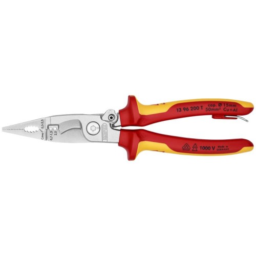 Клещи электромонтажные VDE 6-в-1 L-200мм Knipex KN-1396200T