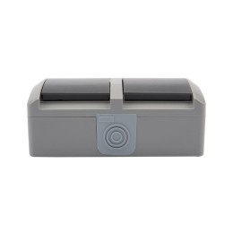 Блок ОП 2 розетки горизонт. INDUSTRIAL с заземл. керамика IP54 сер. Kranz KR-78-0614