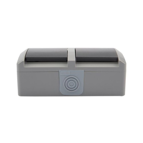 Блок ОП 2 розетки горизонт. INDUSTRIAL с заземл. керамика IP54 сер. Kranz KR-78-0614