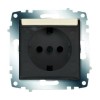 Розетка 1-м СП 1мод. Cosmo 16А IP20 с заземл. с крышкой механизм крем. ABB 619-010300-218