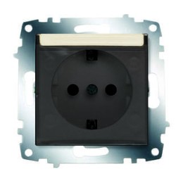 Розетка 1-м СП 1мод. Cosmo 16А IP20 с заземл. с крышкой механизм крем. ABB 619-010300-218