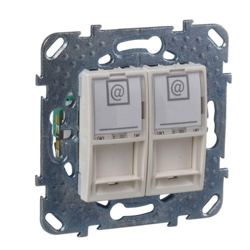 Розетка компьютерная 2-м СП Unica RJ45 кат.5E механизм беж. SchE MGU5.2020.25ZD
