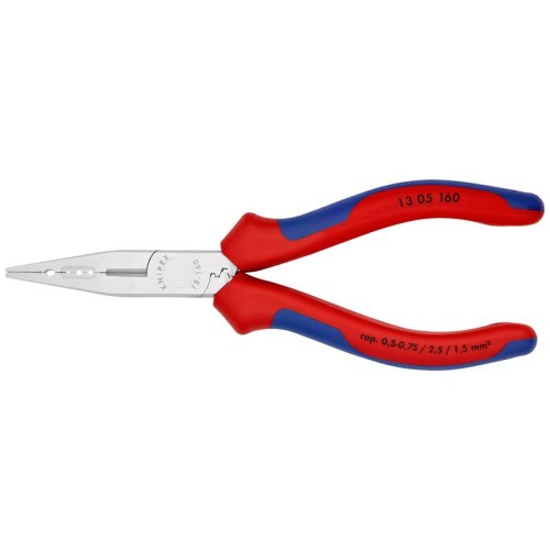 Плоскогубцы электрика для монтажа проводов L-160мм хром. Knipex KN-1305160