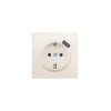 Розетка 1-мест. с/з+USB разъем СП ZIMA IP20 слон. кость LEZARD 704-9088-181