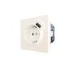 Розетка 1-мест. с/з+USB разъем СП ZIMA IP20 слон. кость LEZARD 704-9088-181