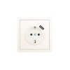 Розетка 1-мест. с/з+USB разъем СП ZIMA IP20 слон. кость LEZARD 704-9088-181